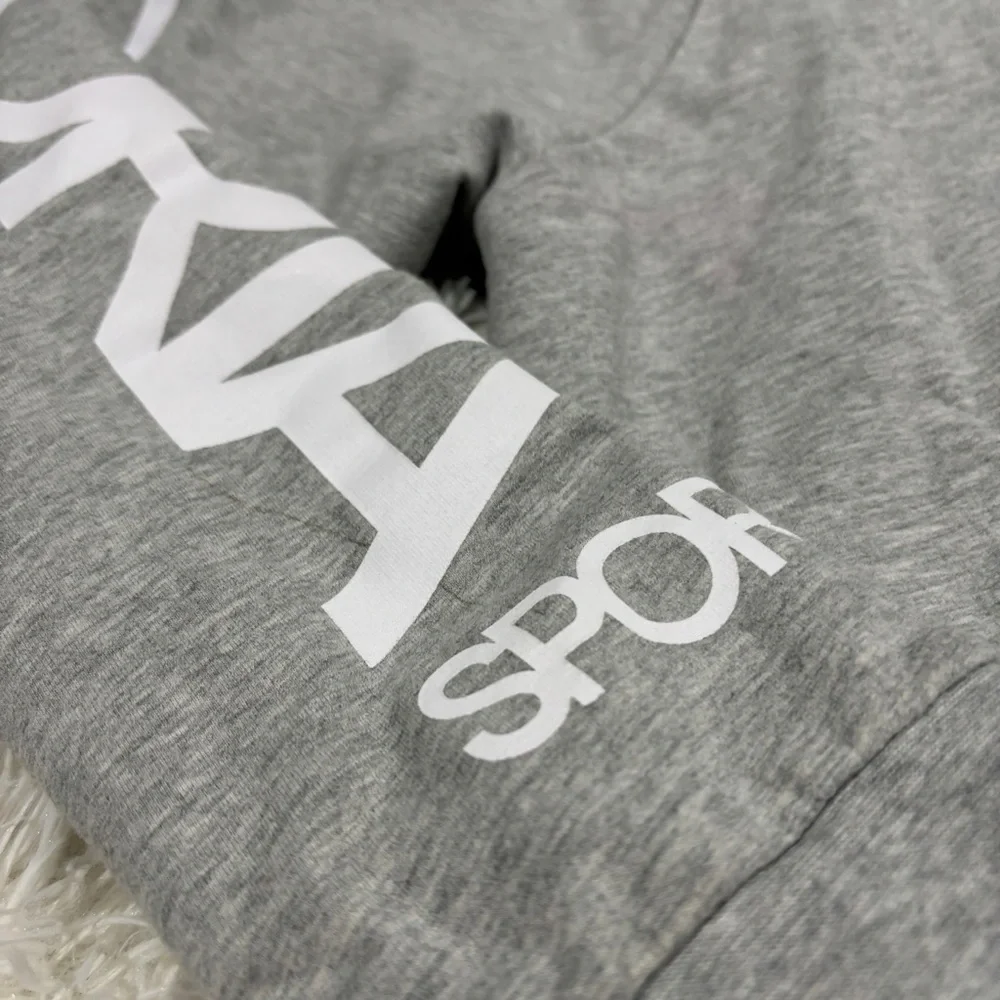 Victoria's Secret SPORT Hoodie Sweatshirt Spell out Logo on Sleeve Gray SZ XL - Picture 6 of 14